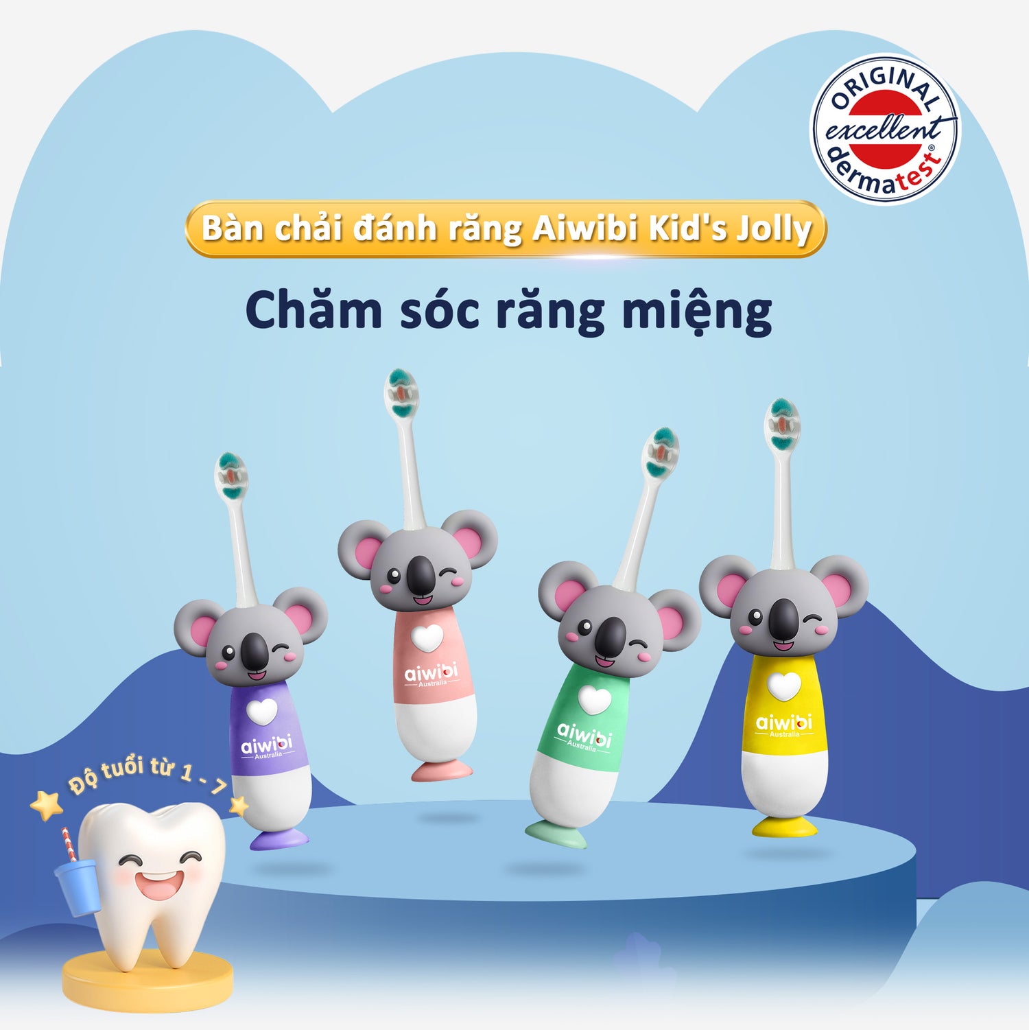 Bàn chải đánh răng cho bé Jolly Kid