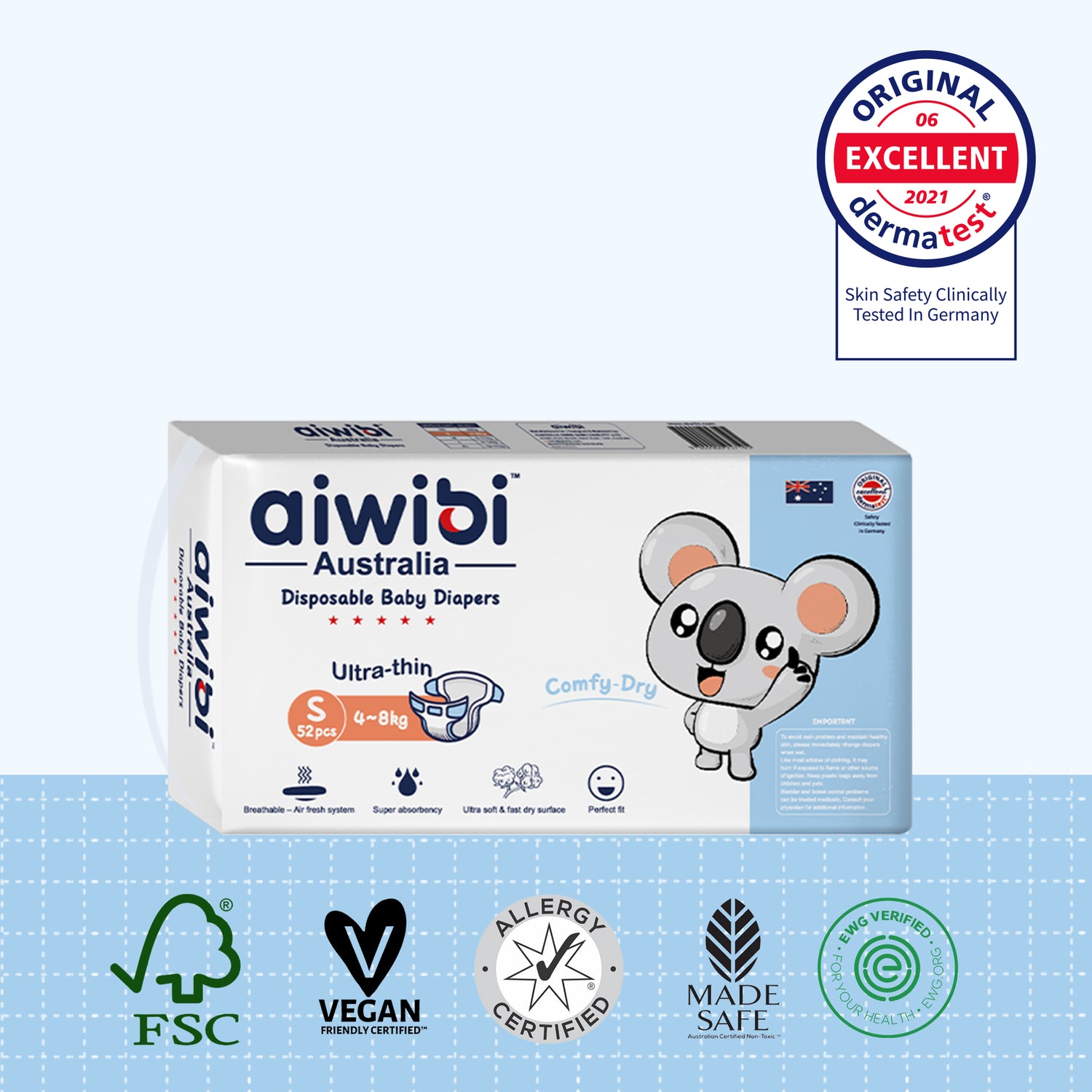 Tã dán tiêu chuẩn Aiwibi Comfy Dry