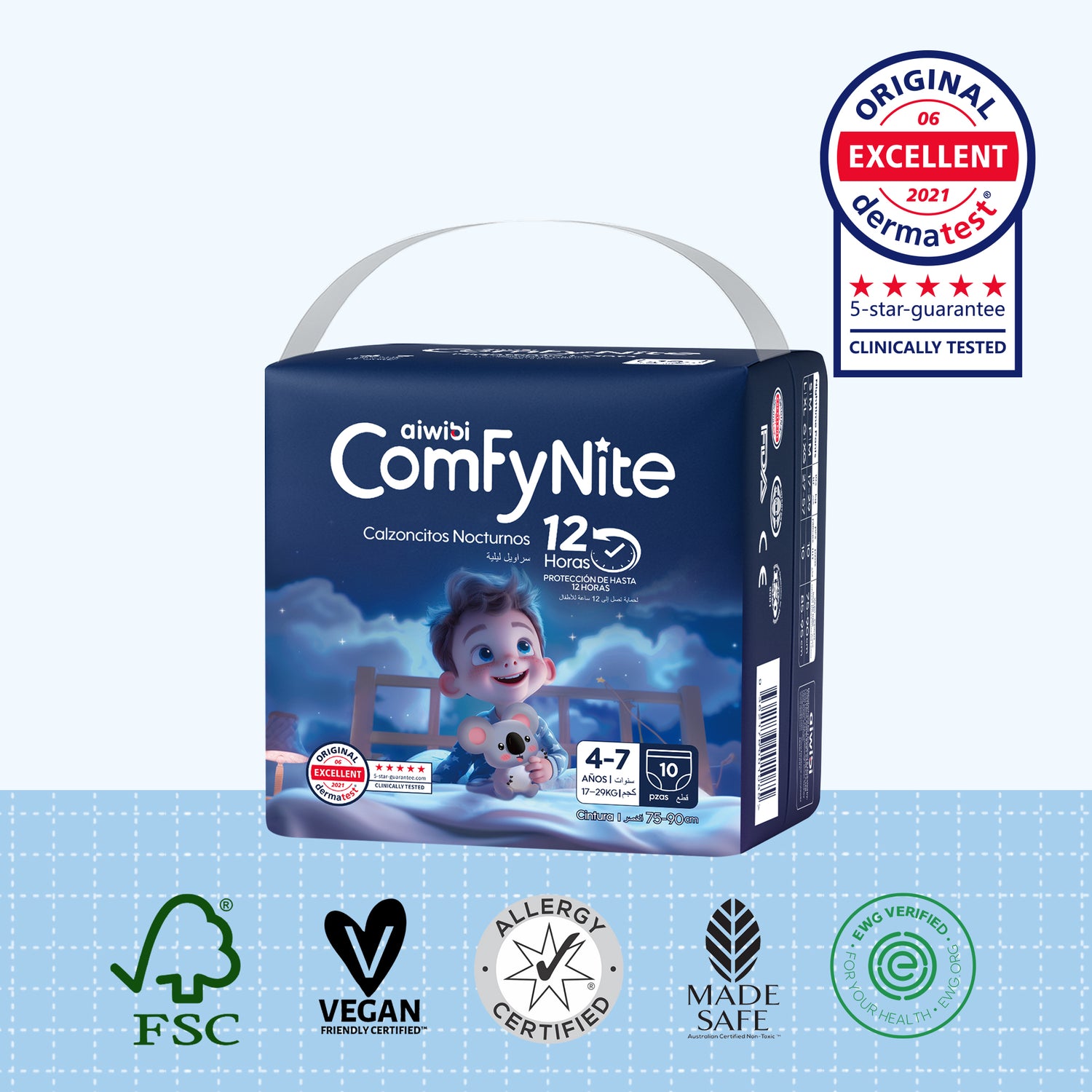 Aiwibi ComFyNite Bỉm đêm 10 miếng (S–XL)