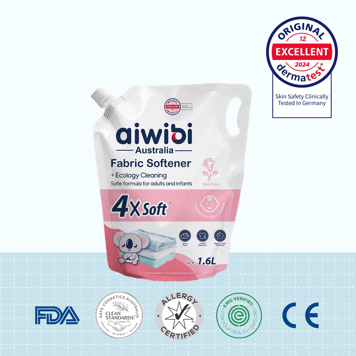 Nước xả vải Aiwibi 1600ml – hương hoa hồng