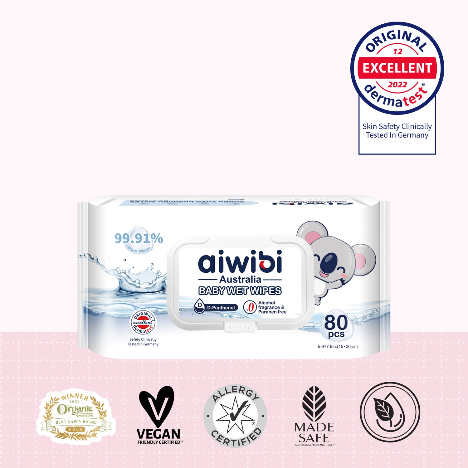Khăn ướt cao cấp D-Panthenol 99,91% nước tinh khiết