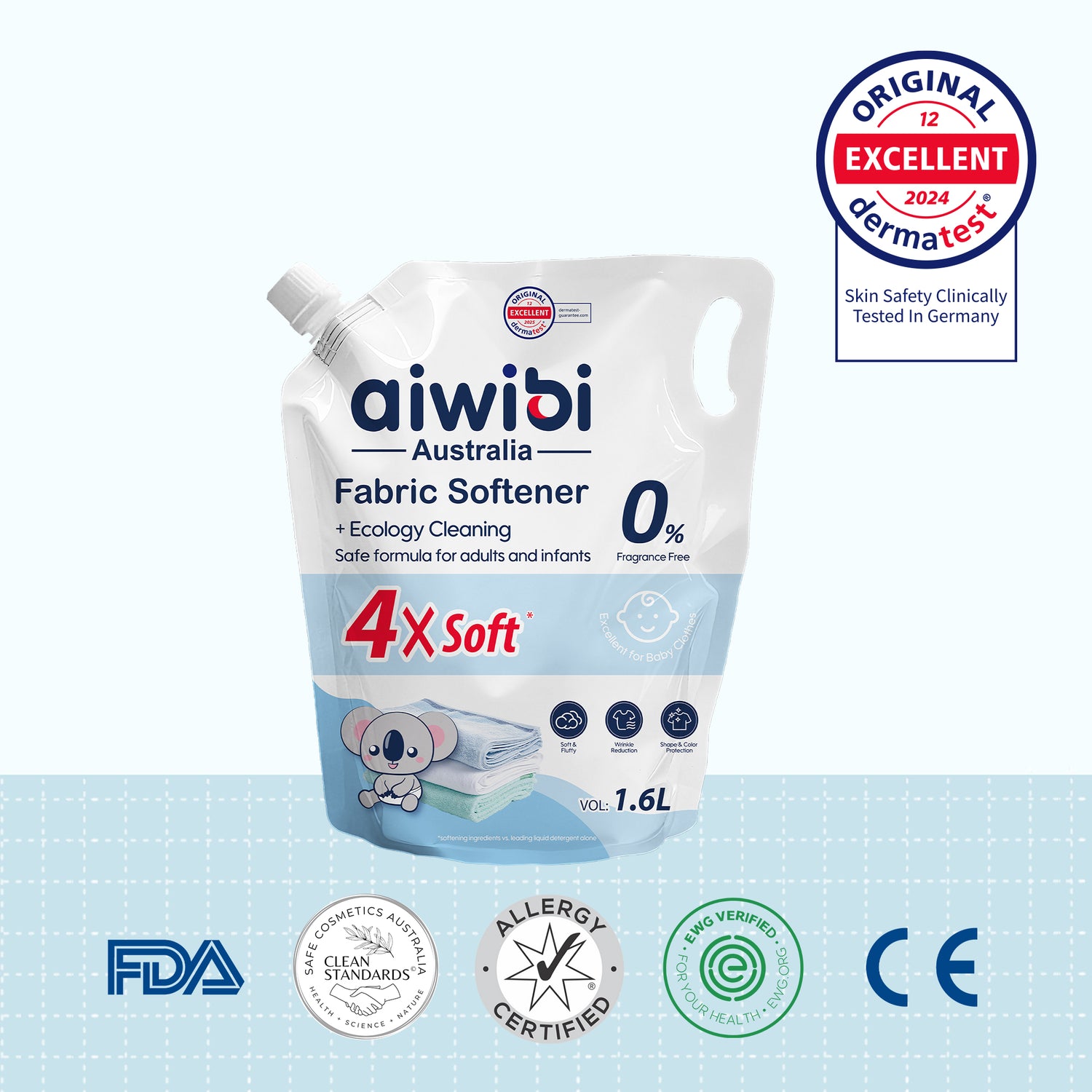 Nước xả vải Aiwibi – 1600ml, mềm mại, không hương liệu