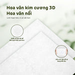 Hoa văn kim cương 3D tăng khả năng thấm hút, làm sạch sâu mà không trầy da.